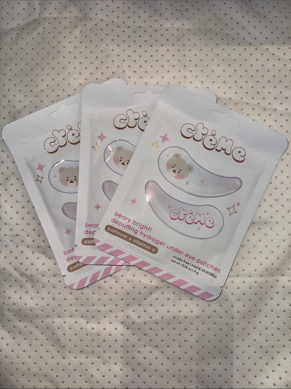 Crème Beary Bright Depuffing Hydrogel Under Eye Patches - Set of 3